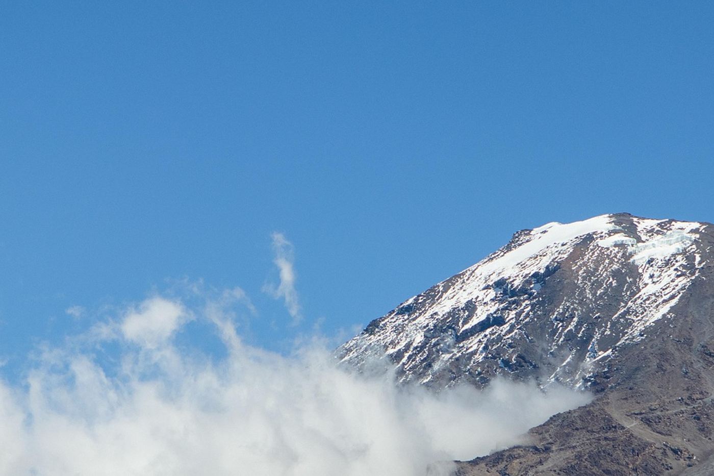 Kibo's glaciers on the summit plateau of Kilimanjaro